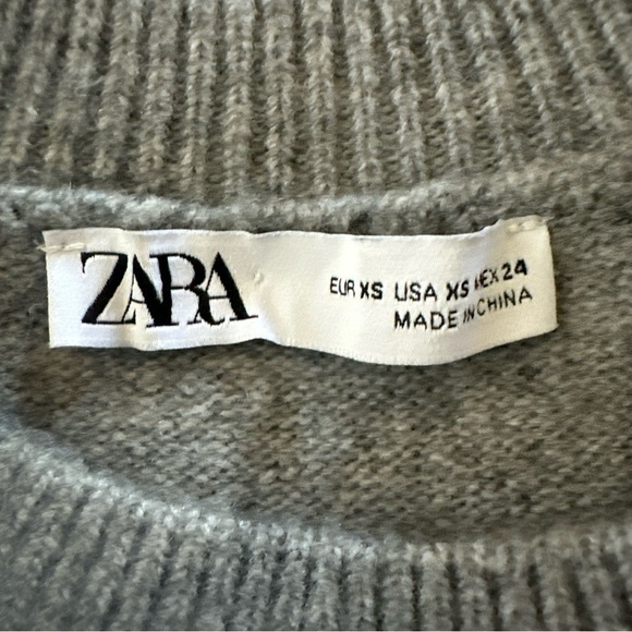 ZARA Women’s Soft Knit Sweater Dress XSmall Heather Grey Preppy Office Normie - Picture 13 of 15
